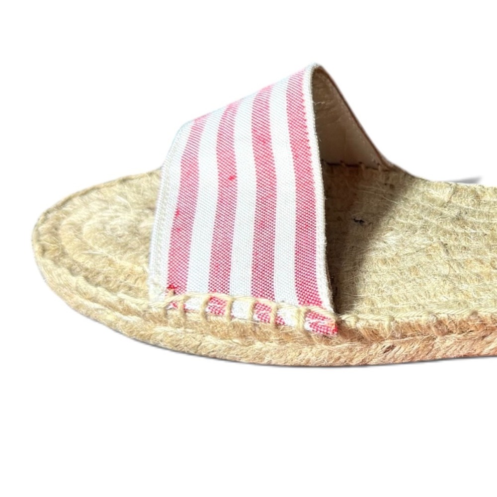 Boden Red White Striped Ribbon Tie Espadrille Sandals Spain Sz 39 Womens 8.5 - Picture 4 of 12